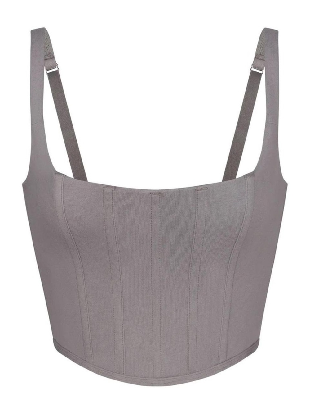 SKIMS Neutral Taupe Beige Cotton Tee with Brand Tag